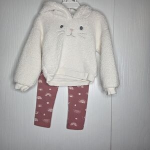 Carter's First Impressions Cream Toddler Hoodie & Leggings Set-Size 2T